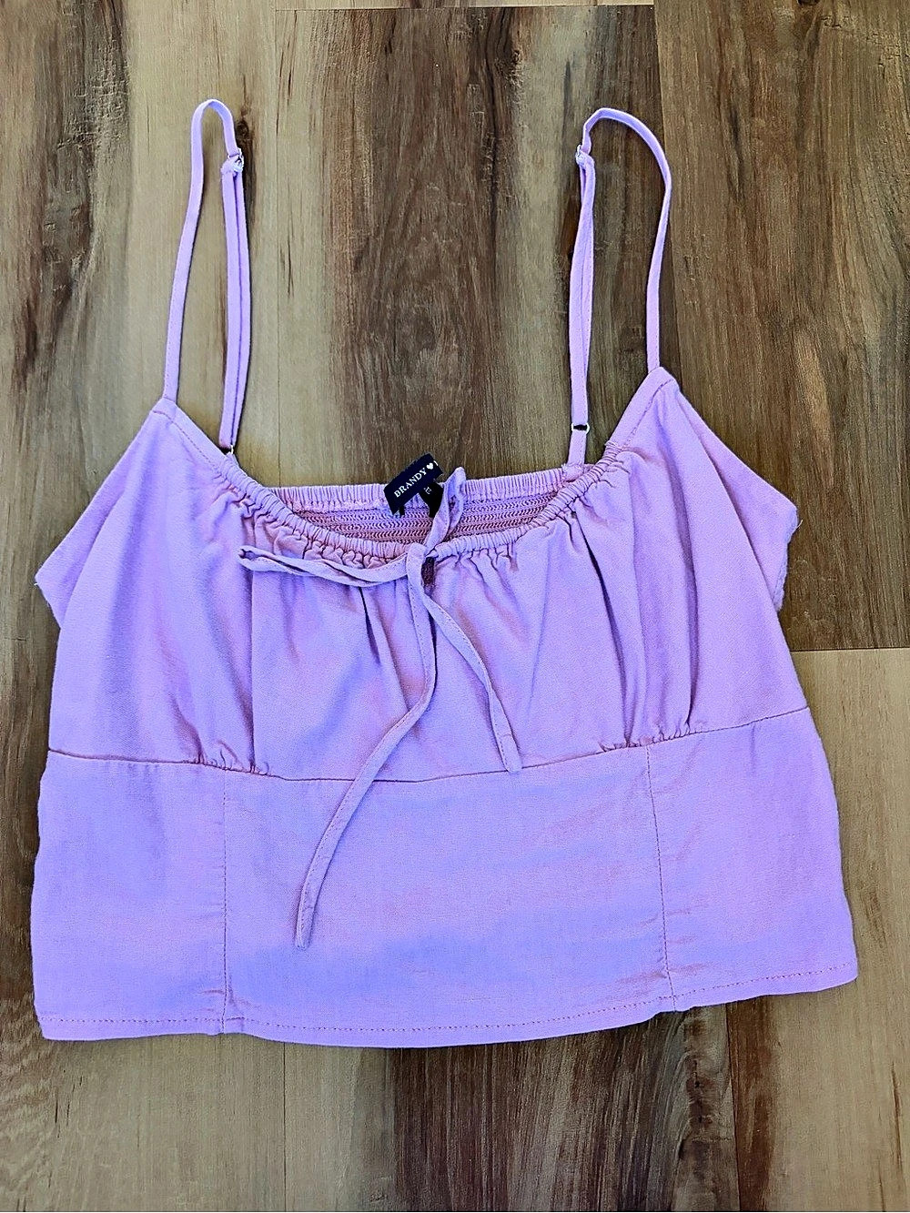 Brandy Melville Sasha Tank Pink Smocked Camisole